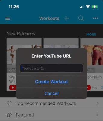 YouTube Workouts in Workout Trainer