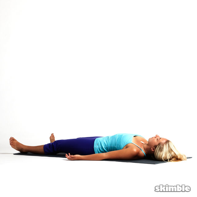 Simply lie flat on your back, feet and hands spread apart.